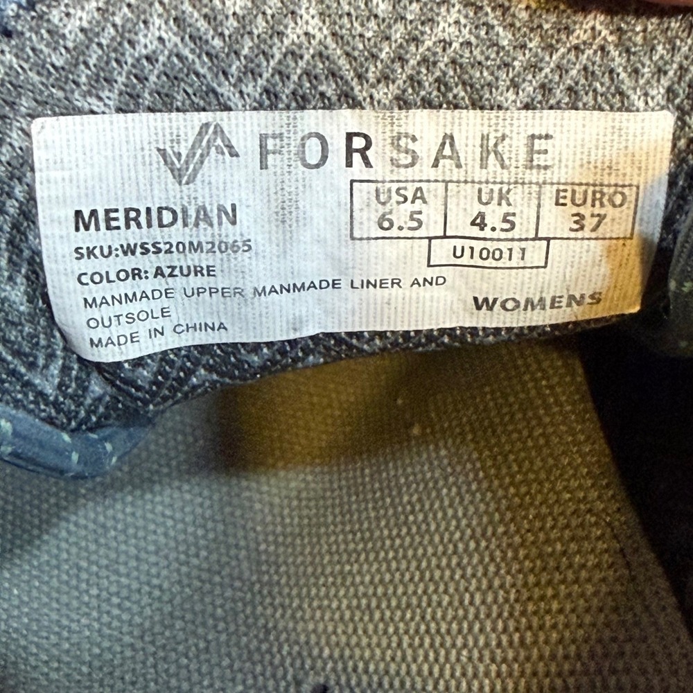 Forsake Meridian Womens 6.5 Azure Blue Mesh Hiking Athletic Sneakers - Picture 8 of 10